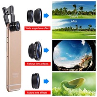 Uniwersalny obiektyw rybie oko 3 w 1 szeroki kąt makro Smartphone obiektyw typu rybie oko Zoom dla Iphone Samsung Xiaomi telefon komórkowy obiektyw aparatu 2